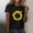 Black plus size sunflower t shirt a1, variant on Women Plus Size Sunflower T-Shirt Round Neck Short Sleeve Casual Basic Tee Top Vacation Fashion Clothes, Wine 2XL