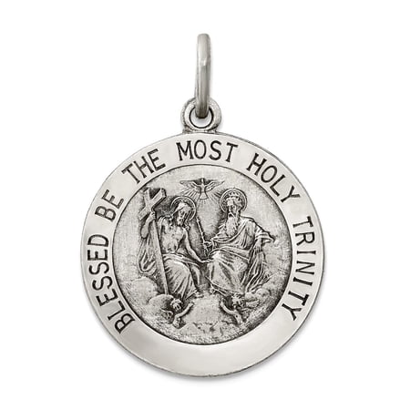 925 Sterling Silver Solid Satin Back Oxidized Divino Nino Pendant Necklace (Divine Infant Religious Faith Inspiration Je