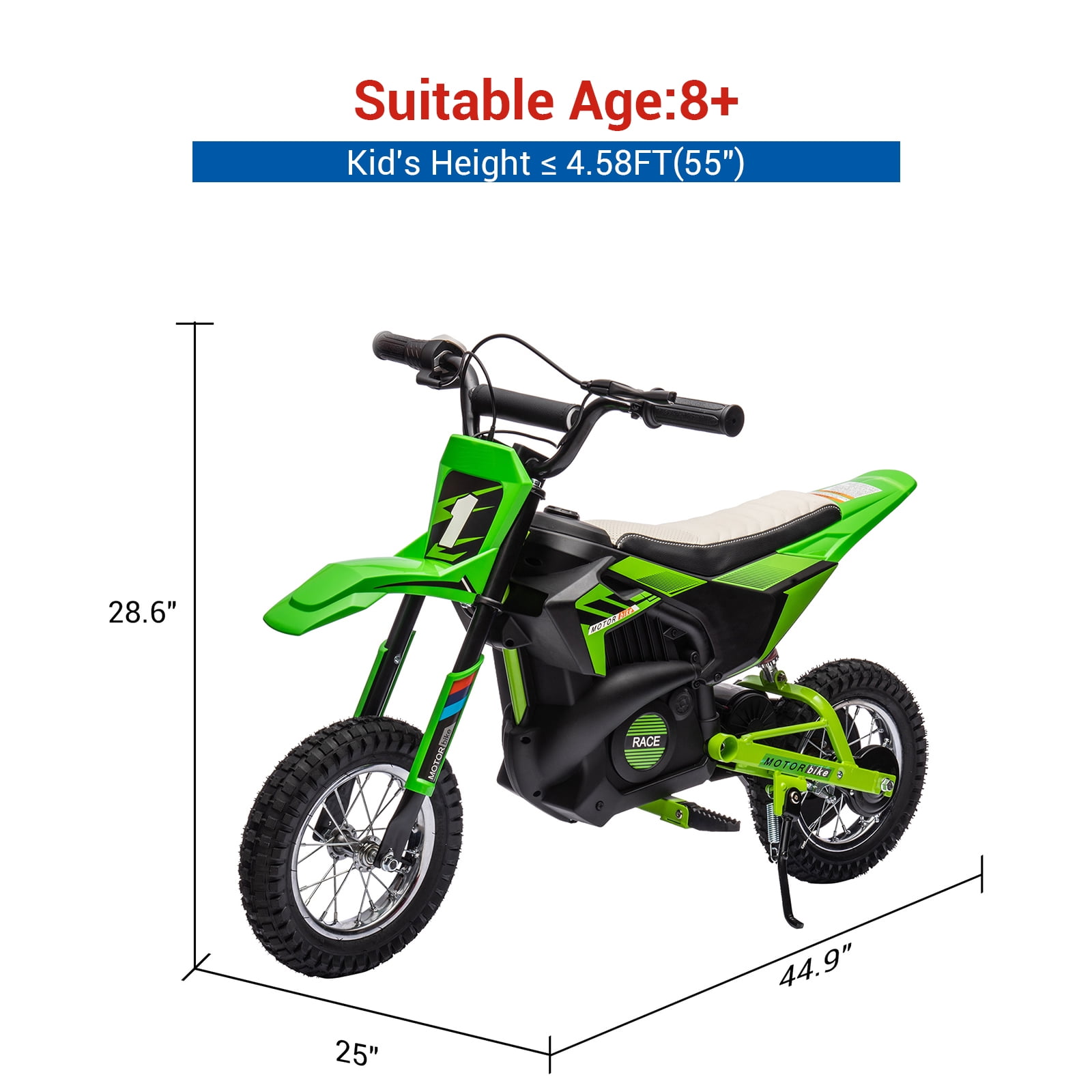 24V 250W Electric Dirt Bike for Kids, 3 Speed Modes Teen Electric Motorcycle Up to 20.6 MPH& 19 Miles Long-Range, Dual Suspension & Disc Brake, 16" Sturdy Tire