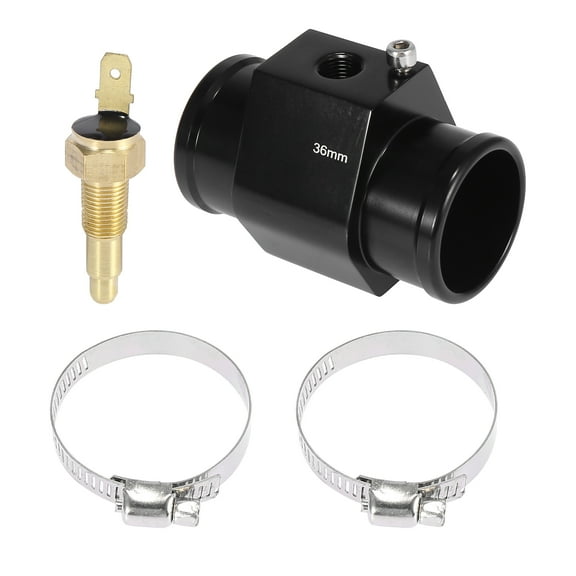 1 Set Car Engine Coolant Temperature Sensor Switch Radiator Hose Fitting Adapter Aluminum Alloy 36mm 170'F On-155'F Off