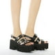 thumbnail image 5 of 1 par de mujeres de fondo grueso sandalias creativas sandalias simples zapatos de verano negro, 5 of 6