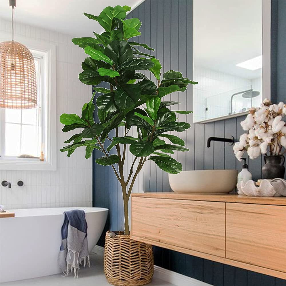 Artificial Fiddle Leaf Fig Tree 6ft Tall 86 Decorative Faux Fiddle