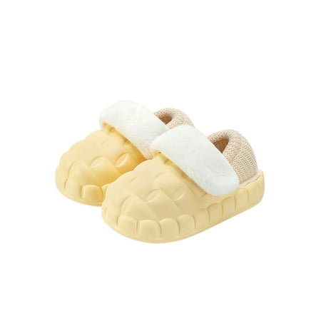 

SIMANLAN Unisex Clog Shoe Slip On Winter Slippers Closed Toe House Shoes Daily Warm Furry Clogs Bedroom Removable Lining Fuzzy Slipper Yellow 6-7