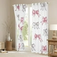 thumbnail image 3 of Manfei Lovely Bowtie Ribbon Black Out Curtains,Cute Bow Pattern Curtains Pack of 2 (42x63 Each),White Silver Pink Bedroom Curtains For Teens,Ultra Soft Home Decor, 3 of 6