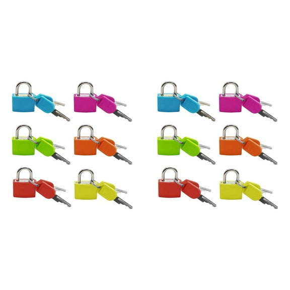 12Pcs Suitcase Locks with Keys,Small Luggage Padlocks Metal Mini Keyed Padlock for School Gym Classroom