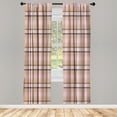 thumbnail image 2 of Ambesonne Fashion Curtains, Vintage Stripes Squares Art, Pair of 28"x95", Pale Rose and Soft Blue, 2 of 4
