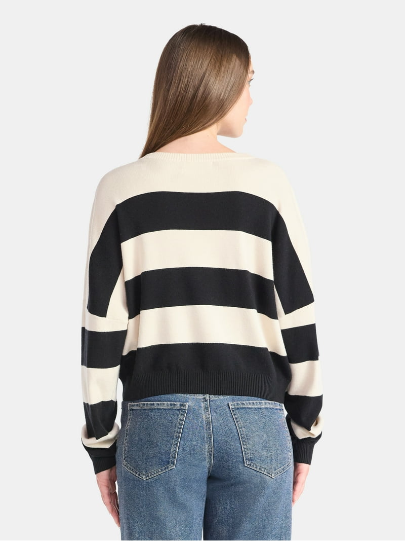 トップス Cristaseya 24SS STRIPED SWEATER XL No Boundaries Striped Sweater, Lightweight, Women's - Walmart.com