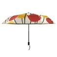 thumbnail image 3 of Red Yellow Tulips All Weather Umbrella Triple Folding Parasol 6 Ribs UV Protection Portable, 3 of 8