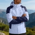 thumbnail image 5 of Ceisia Unisex Windproof Waterproof Hooded Rain Jacket Outdoor Hiking Camping Cycling Windbreaker Outerwear Light Blue XXXXL Gift, 5 of 7