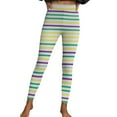 thumbnail image 6 of Vekome Leggings for Women Plus Size Mardi Gras High Waisted Yoga Pants Seamless Striped Lightweight Running Tights Multicolor L, 6 of 7