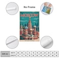 thumbnail image 2 of Vintage Moscow Cityscape Retro Russian Tourism with Historic Landmarks & Winter Scenes Canvas Poster, 2 of 8