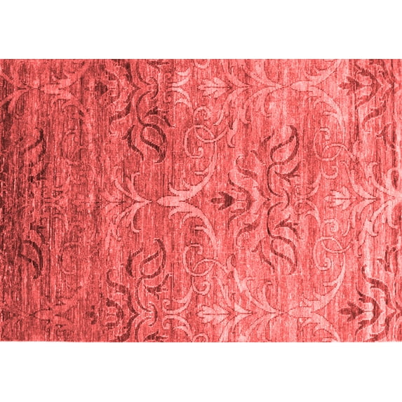Ahgly Company Indoor Rectangle Abstract Red Contemporary Area Rugs, 2' x 5'