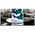 thumbnail image 3 of PixonSign Canvas Print Wall Art Set Vintage Gray Record Player Trio Music Musicians Photography Realism Modern Urban Multicolor Ultra for Living Room, Bedroom, Office - 24"x36"x3, 3 of 5