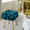 thumbnail image 6 of Home Soft Things Crushed Velvet Pouf Stool Ottoman - Dark Teal - 16x16x16'', 6 of 7