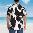 thumbnail image 4 of Balery Cow Skin 2 Camisas hawaianas de manga corta para hombre, camisas playeras de corte holgado, camisas de vacaciones con botones,Small, 4 of 7