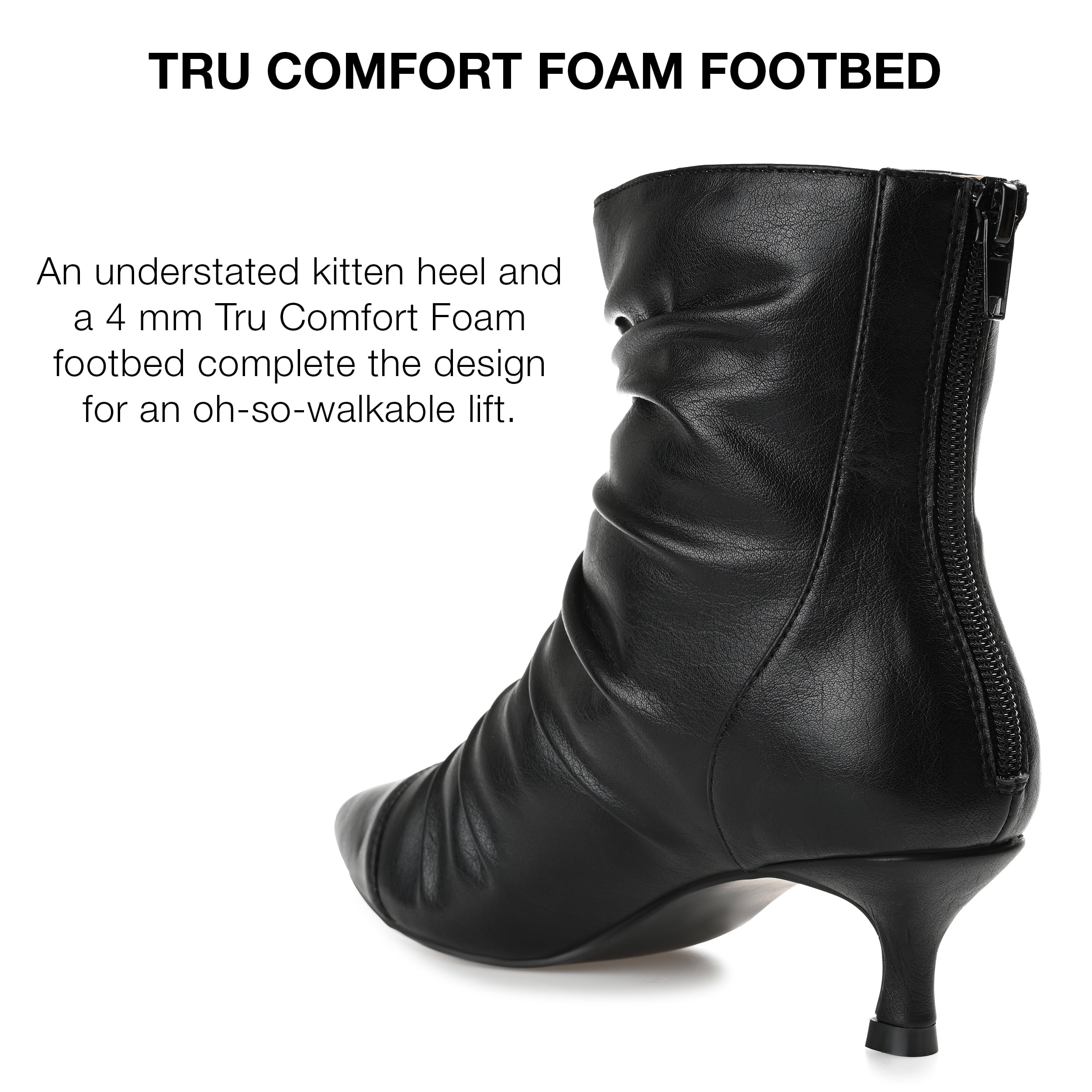 Journee Collection Womens Chevi Pointed Toe Kitten Heel Ankle Booties