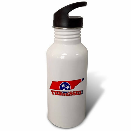

Tennessee state flag in the outline map and letters for Tennessee. 21 oz Sports Water Bottle wb-58764-1