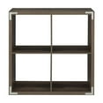 thumbnail image 6 of Kingfisher Lane Modern Four Cubby Wood Storage Cabinet in Gray, 6 of 9