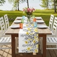 thumbnail image 4 of Yellow Floral Table Runner, Farmhouse Spring Flowers Leaves Washable Cotton Linen Table Runners 36 Inches Long, Dresser Scarf Runner for Nightstand/End Tables/Round Tables 13''x36'' Pastoral, 4 of 9