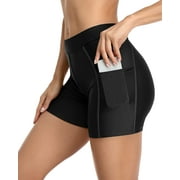 Charmo Swim Shorts for Women with Pockets High Waisted Swimsuit Shorts Board Shorts
