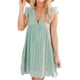 thumbnail image 2 of Vestido elegante de verano con escote en V, mangas con volantes, pantalones cortos y bolsillos para mujer, 2 of 6