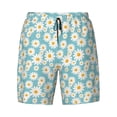 thumbnail image 4 of Lsque Mens Swim Trunks Daisy Floral A Pattern - Bathing Suit Compression Liner - Beach Swim Shorts Swimwear - (S-3XL) - Stretch Quick Dry -Small, 4 of 9