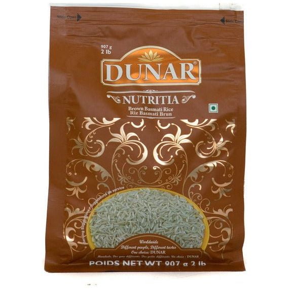 Dunar Brown Nutritious Basmati Rice 2 lb (Pack of 6)