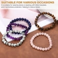 thumbnail image 6 of Tiger Eye Obsidian Bracelet 8mm Handmade Crystal Anxiety Prayer Beaded Bracelet for Women and Men, 6.5-7 Inch, Purple, 6 of 6