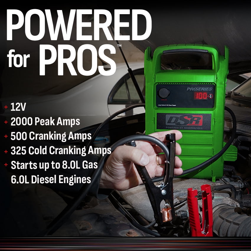 Schumacher Electric DSR Pro 2000A Heavy-Duty Car Battery Jump Starter and Portable Power Station, For 12V Automotive and Marine Batteries, DSR168G
