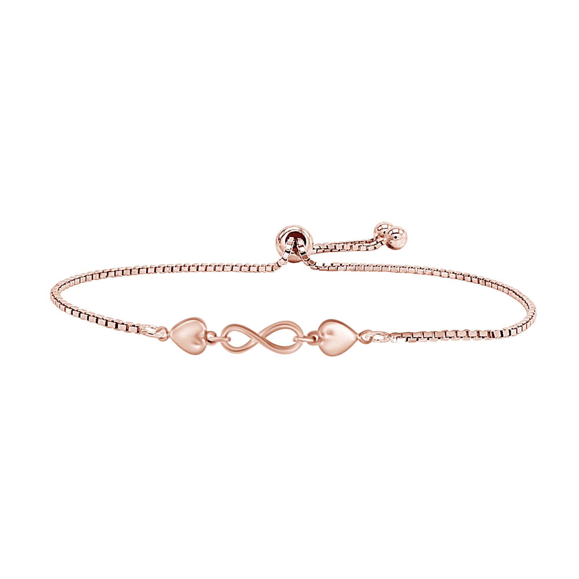 Jewel Zone US 14k Rose Gold Over Sterling Silver Infinity Double
