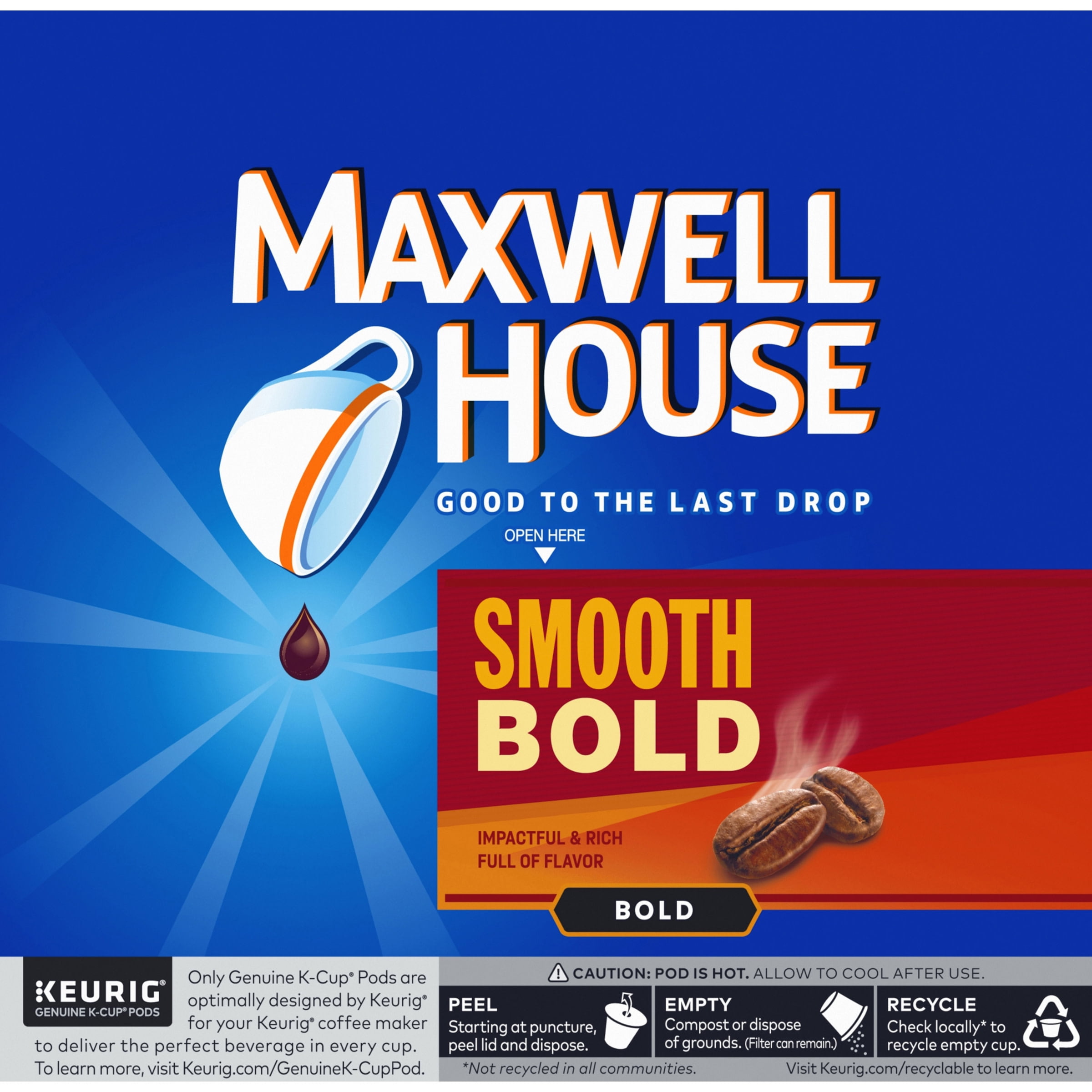Maxwell House Smooth Bold Dark Roast K-Cup® Coffee Pods, 18 ct Box