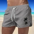 thumbnail image 2 of Mens Swim Trunks Summer Sports Fashion Leisure Travel Polyester Coconut Tree Printed Beach Shorts For Men Swim Shorts Grey L, 2 of 4
