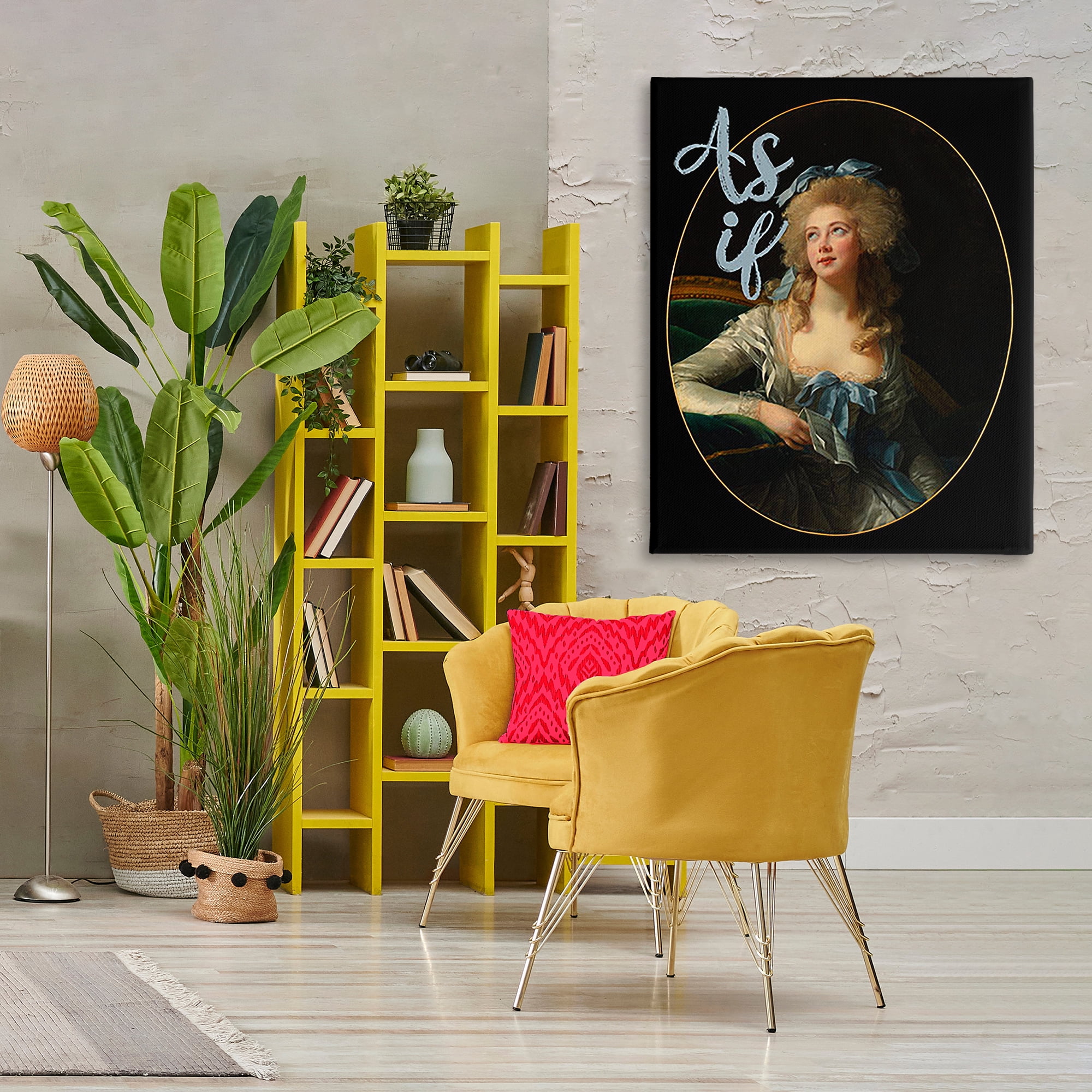 Stupell Industries As If Classical Portrait Novelty & Humor Painting Wrapped Canvas Art Print Wall Art, 36 x 48