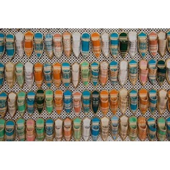 Tunisia, Tunis, Carthage, Market, babouches slippers Poster Print by Walter Bibikow (35 x 23)