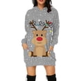 thumbnail image 4 of Vestido con capucha harajuku, jersey con estampado navideño de Papá Noel, suéter sexy informal para mujer, sudaderas con capucha para otoño e invierno para mujer, 4 of 5