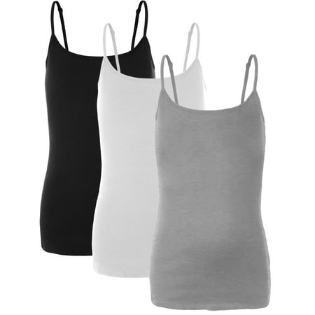 Emmalise PreTeen Training Bra Camisole Wireless Built in Fabric Support Cami (3Pk Blk  White  H Gray  Small  60-90 lbs)