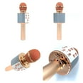 thumbnail image 4 of Rose Gold Wireless Karaoke Microphone with LED Stage Lights - 1200mAh Rechargeable Battery, 5 Voice Modes, Noise Reduction, Bluetooth/Audio Cable/TF Card Connectivity for Kids & Adults, Home, 4 of 7