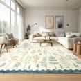 thumbnail image 2 of HOMERRY Modern Scallop Bordered Pattern Area Rug 9' x 12' for Living Room Indoor Floral Carpet, Yellow/Blue, 2 of 5