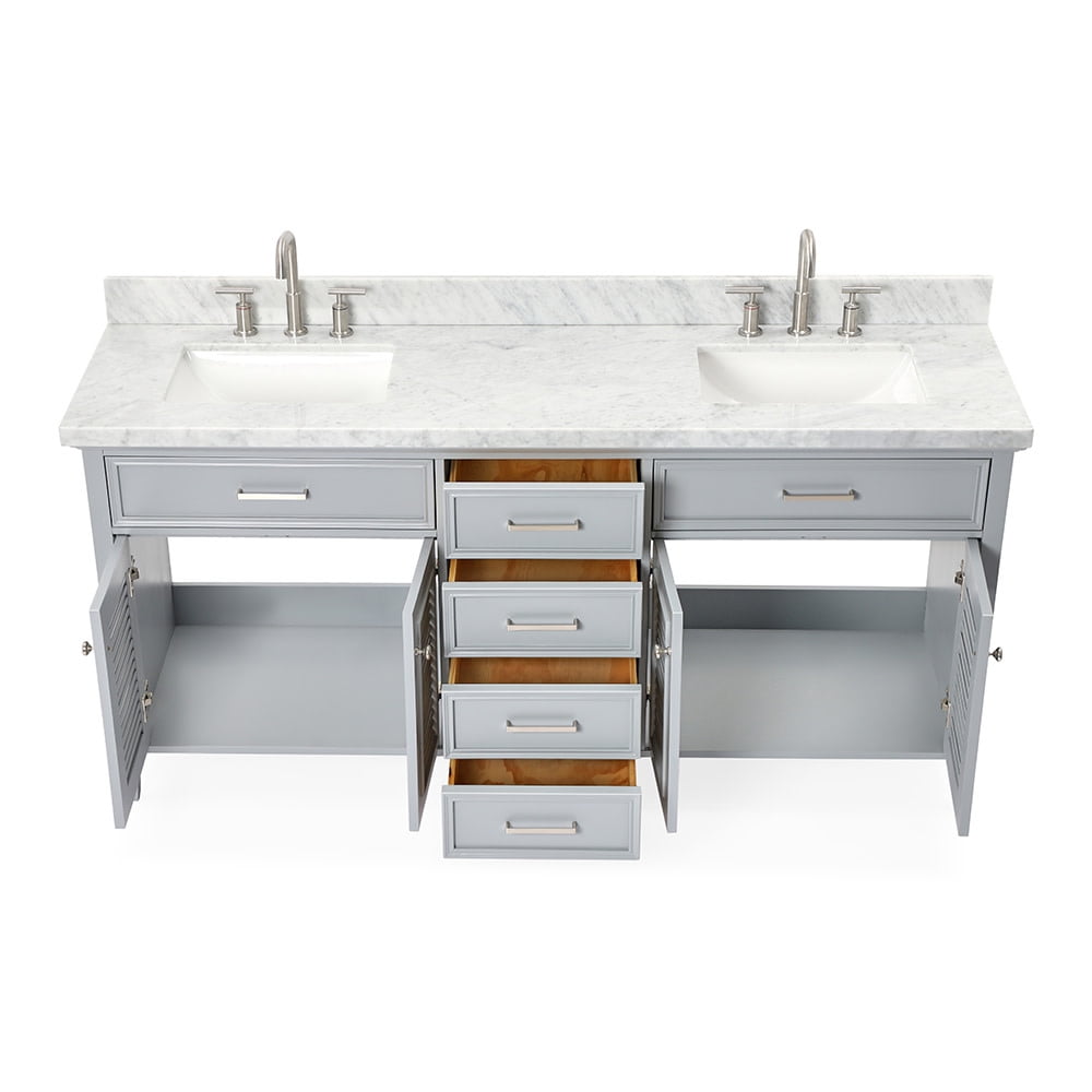 Ariel D073d-Vo Kensington 73" Free Standing Double Basin Vanity Set - Grey