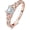 3-Rose Gold Plated, variant on Vintage Celtic Knot Princess Cut 1.2ct Cubic Zirconia Solitaire Engagement Rings for Women