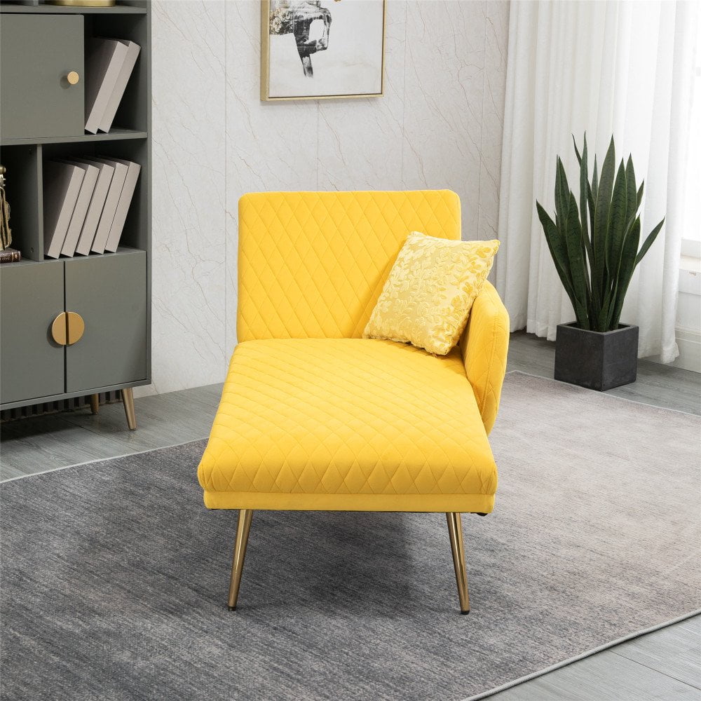 Hassch Modern Velvet Sofa, Convertible Chair Bed w/Pillows for Living