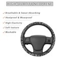 thumbnail image 2 of Renewold Car Steering Wheel Cover Universal 15 Inch Anti-Slip Boho Floral Auto Steering Wheel Protector Car Accessories for Women Men, Leopard Print Black Grey, 2 of 7