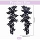 thumbnail image 2 of 2 pares de apliques de encaje bordado con flores, parche floral de poliéster negro, par de apliques de encaje con efecto espejo para costura y decoración de manualidades., 2 of 6
