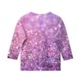 thumbnail image 4 of Abcomgle Girls Tee Shirts 10-12 Crewneck Glitter Sparkly Tshirts Toddler 3/4 Sleeve Tshirt Summer Fashion Cotton Linen Toddler Tops Girls,6-7 Years, 4 of 5