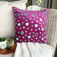 thumbnail image 5 of The HomeCentric Cushion Cover Sofa Decorative Fuchsia Pink Pack of 2 20x20 inch (50x50 cm) Pillow Covers Velvet Mirror Embroidery Throw Pillow Covers Circles & Dots Contemporary Style - Mirror Lover, 5 of 10