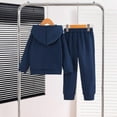 thumbnail image 5 of Kogui Boy Sweatsuit Boys Clothes 2pcs Little Boy Color Block Hoodie + Jogger Pants, Boys Fall Outfits Set Size 6-7 Years (Navy,6-7 Years), 5 of 7