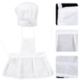 thumbnail image 4 of 1 Set Girl Baking Apron Little Chef Role Playing Apron Kitchen Cooking Hat Apron, 4 of 8