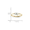 thumbnail image 4 of Solid 14k Yellow Gold Two Toned CZ Cubic Zirconia Bow Anniversary Ring Band Size 9, 4 of 5