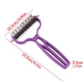 thumbnail image 3 of FEOLGEHLY Double Sided Pet Dematting Comb for Long Hair Dogs and Cats, Undercoat Rake with Stainless Steel Blades, Safe Deshedding and Detangling Pet Brush for Grooming (Purple), 3 of 8