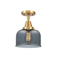 thumbnail image 2 of Innovations Lighting  Caden Bell - 1 Light 8" Flush Mount Satin Gold/Plated Smoke, 2 of 5